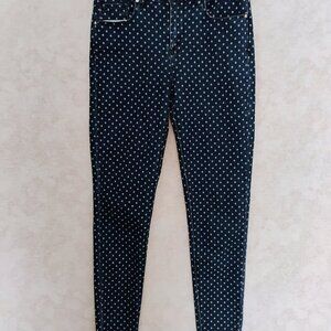 Almost Famous Navy blue white polkadDot High Rise Skinny Size 3